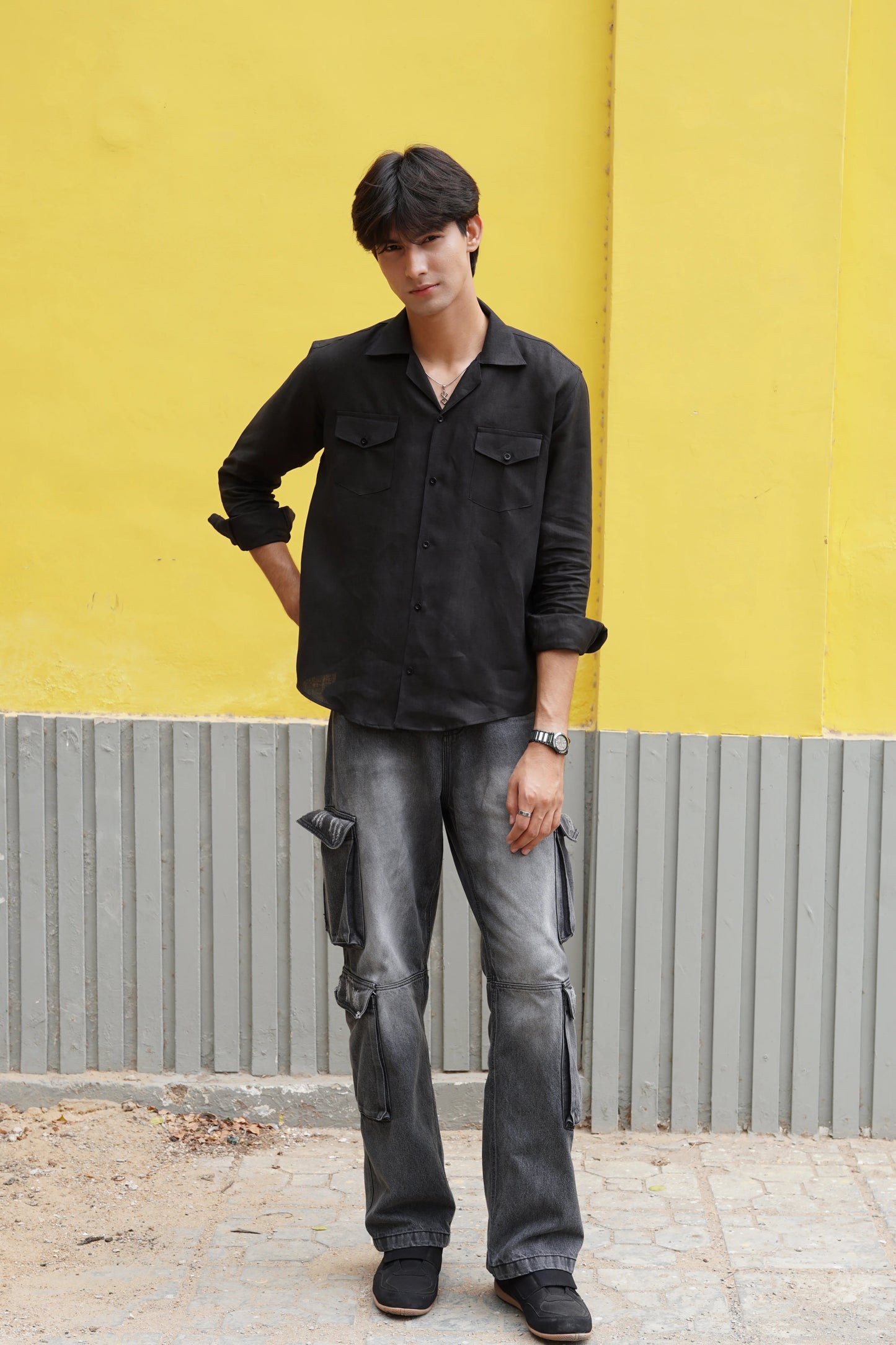 Soft Touch - Irish Linen Shirt - Black
