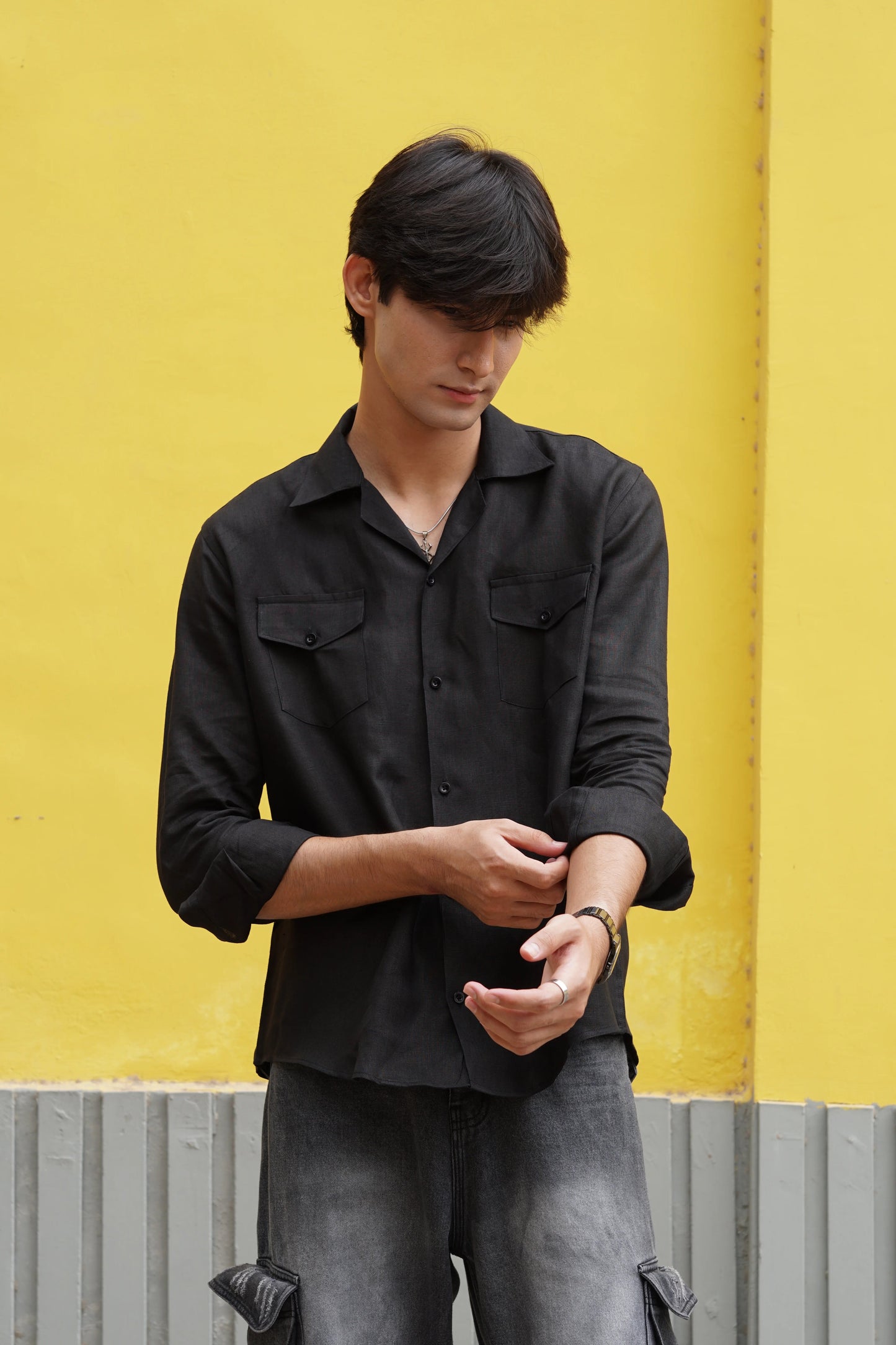 Soft Touch - Irish Linen Shirt - Black
