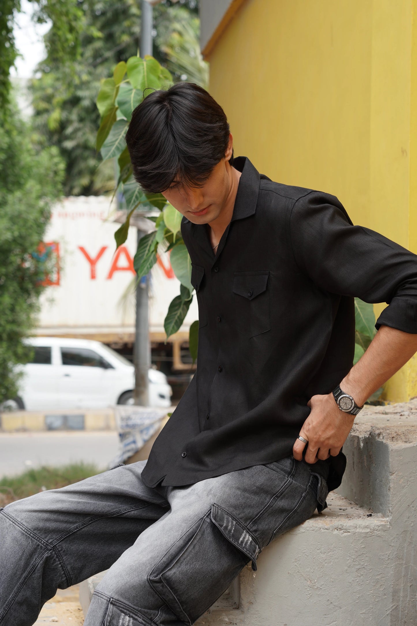 Soft Touch - Irish Linen Shirt - Black
