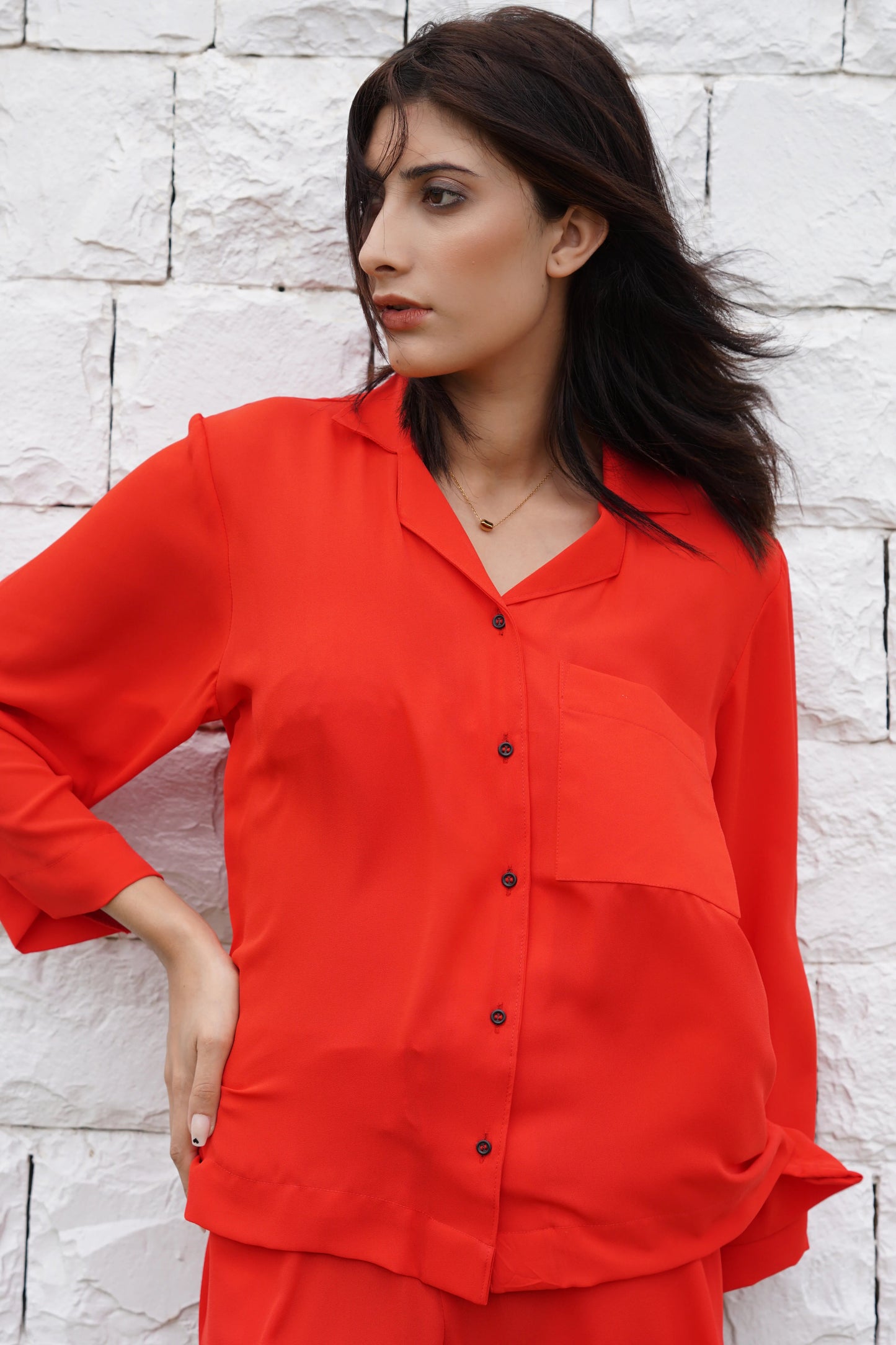 Soft Touch - Casual Pret Shirt - Orange