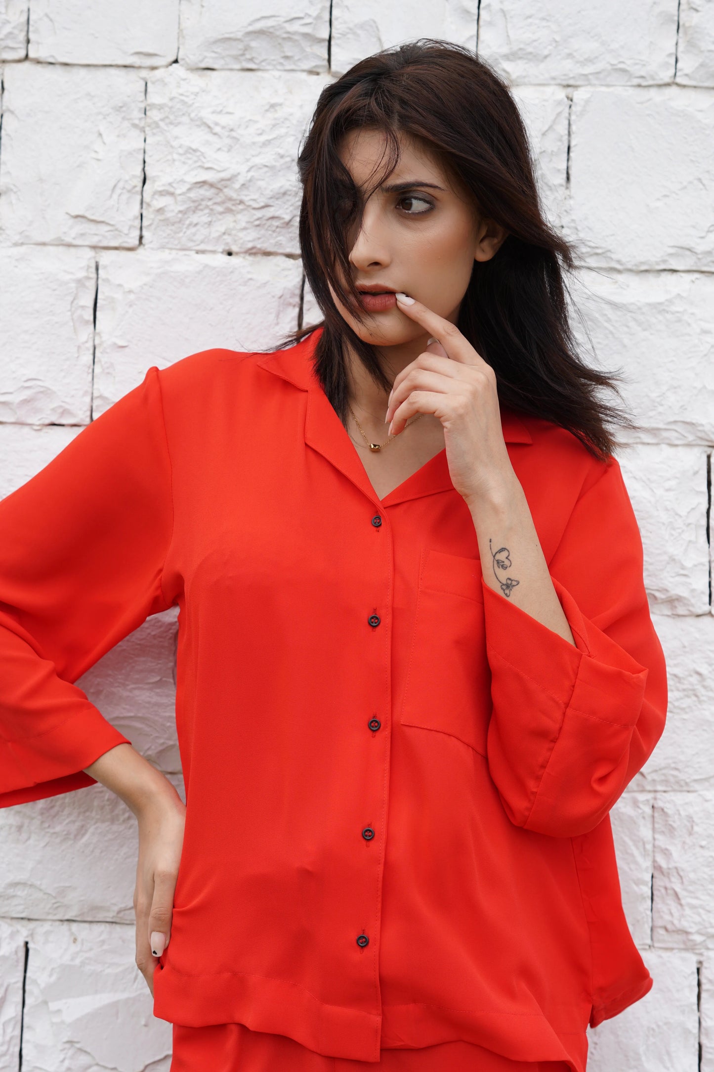 Soft Touch - Casual Pret Shirt - Orange