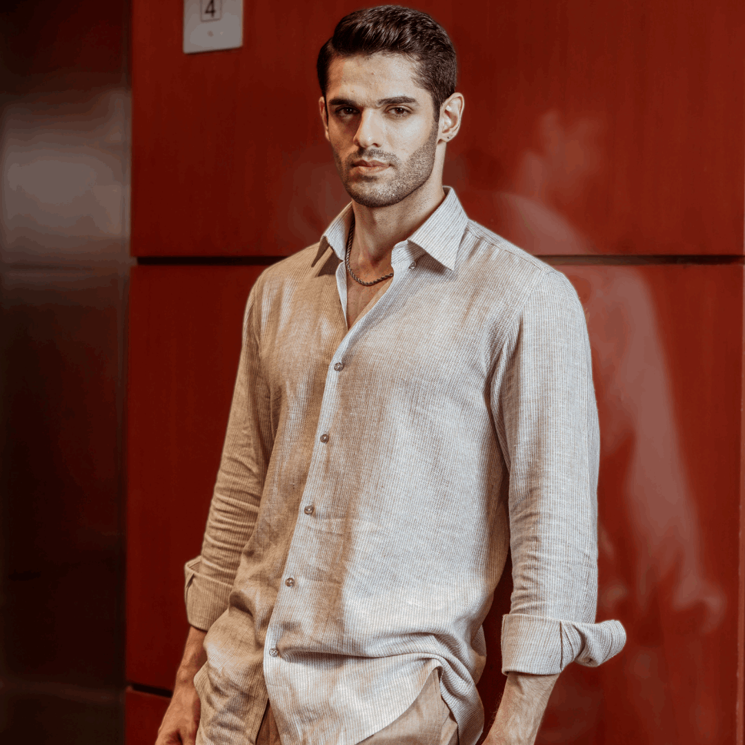 Ash Mist Linen Shirt - Mahi's