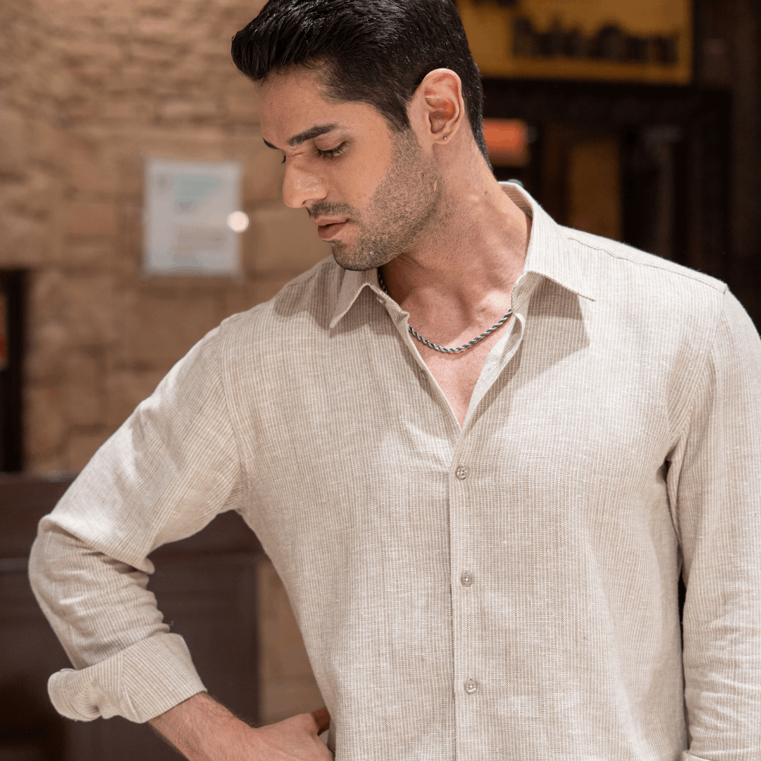 Ash Mist Linen Shirt - Mahi's