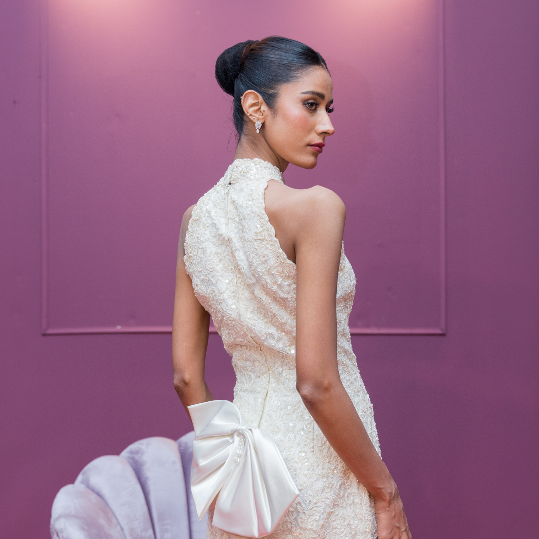Pearl Blossom Halter Dress - Mahi's