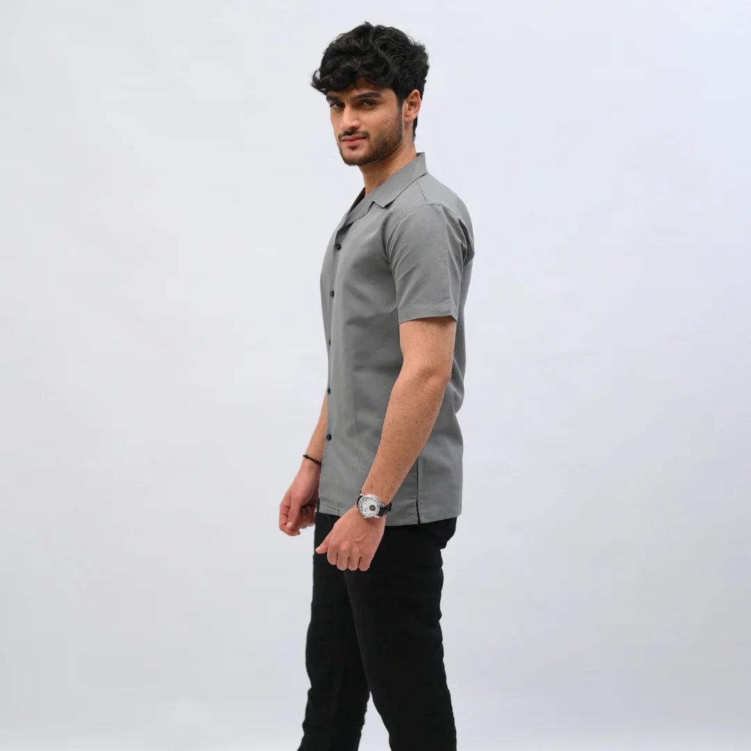 Charcoal Grey Irish Linen Shirt - Mahi's