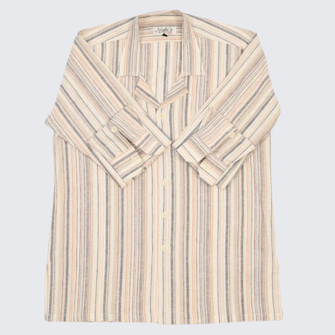 Sand Stripes Linen Shirt - Mahi's