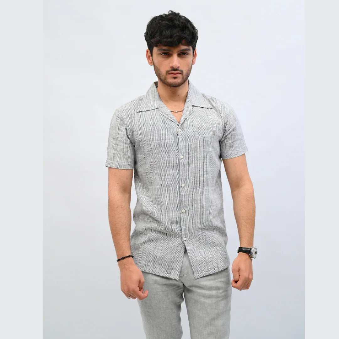 Slate Grey Irish Linen Shirt - Mahi's