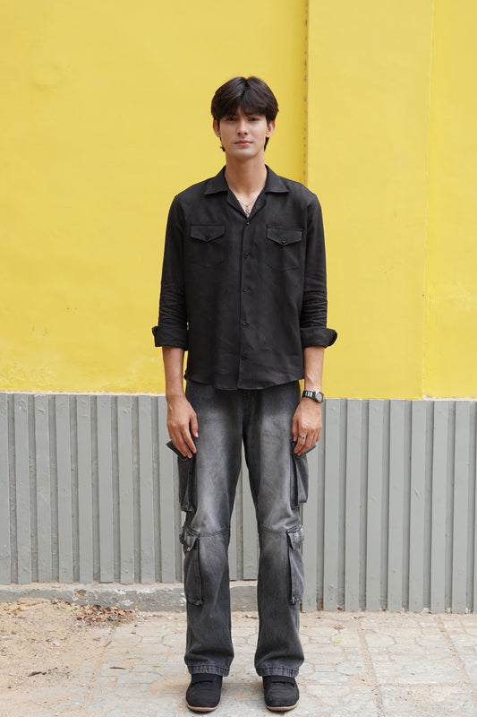 Soft Touch - Irish Linen Shirt - Black