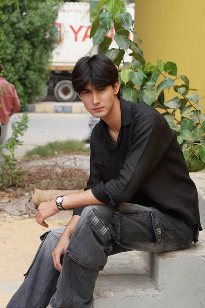 Soft Touch - Irish Linen Shirt - Black