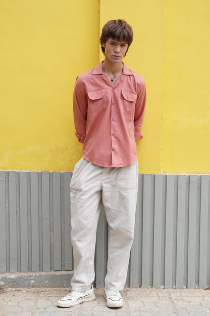 Soft Touch - Irish Linen Shirt - Light Pink