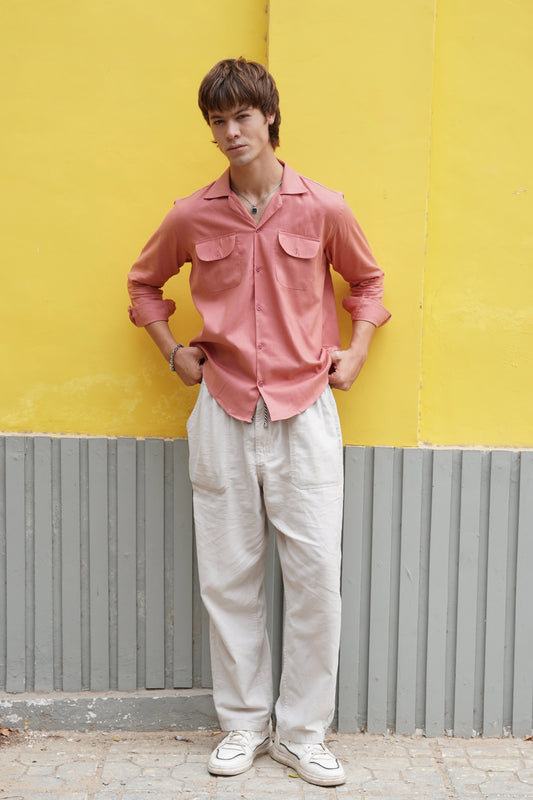 Soft Touch - Irish Linen Shirt - Light Pink
