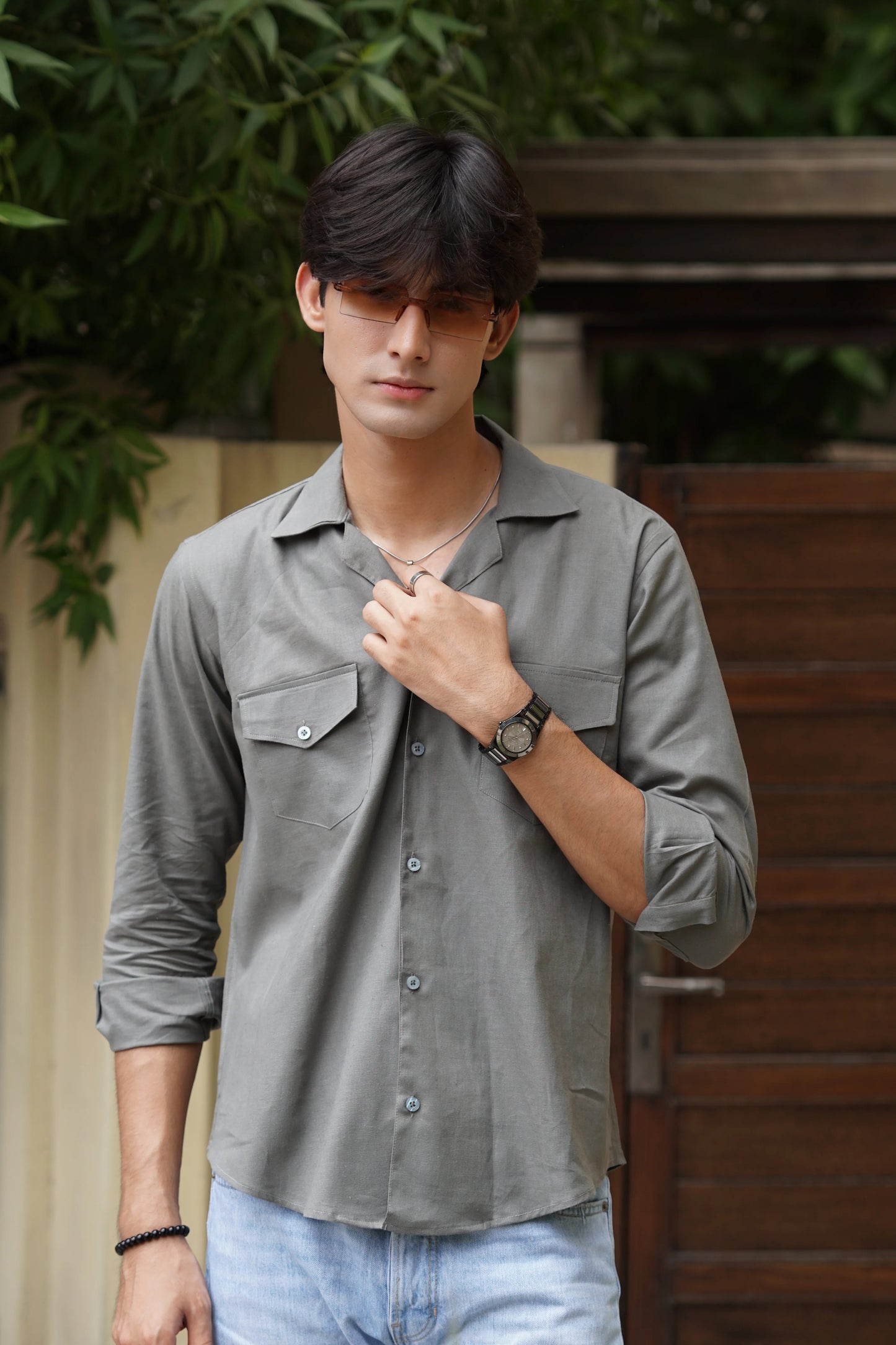 Soft Touch - Irish Linen Shirt - Grey