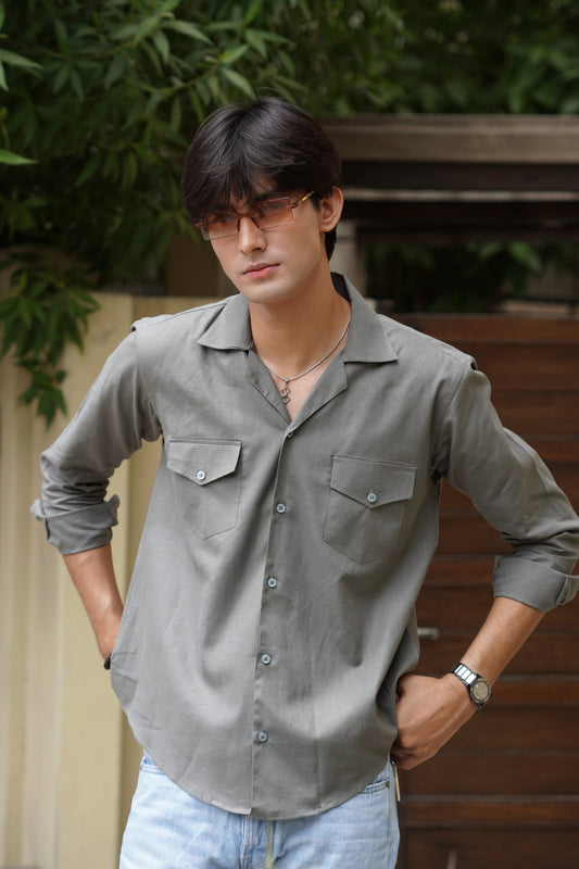 Soft Touch - Irish Linen Shirt - Grey