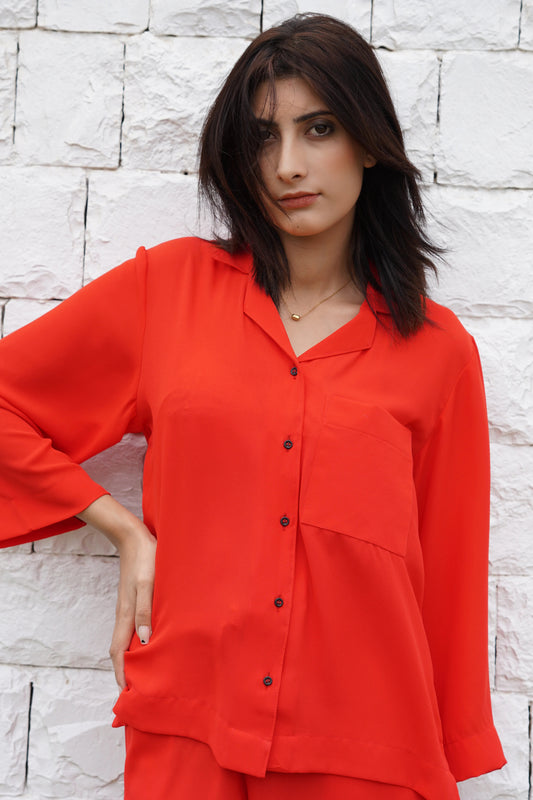 Soft Touch - Casual Pret Shirt - Orange
