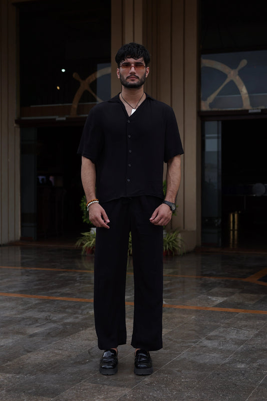 Soft Touch - Irish Linen Shirt - Black