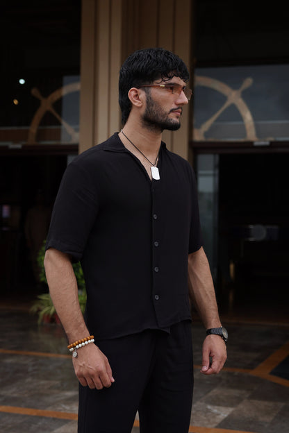 Soft Touch - Irish Linen Coord Set - Black