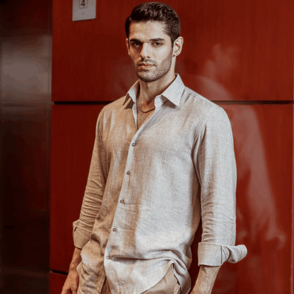 Ash Mist Linen Shirt - Mahi's