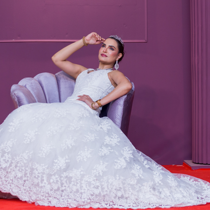 Ethereal Pearl Whisper Gown - Mahi's