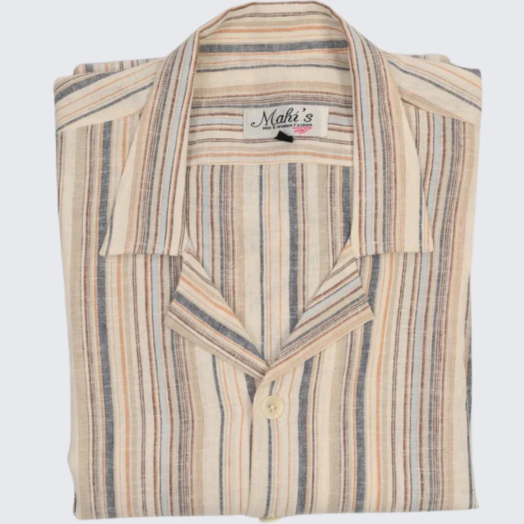 Sand Stripes Linen Shirt - Mahi's