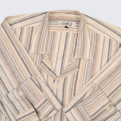 Sand Stripes Linen Shirt - Mahi's