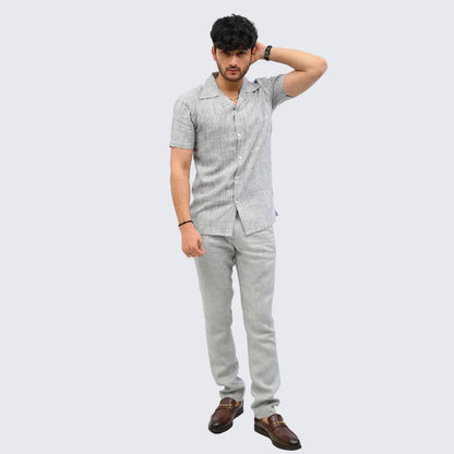 Slate Grey Irish Linen Shirt - Mahi's