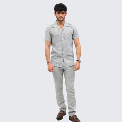 Slate Grey Irish Linen Shirt - Mahi's