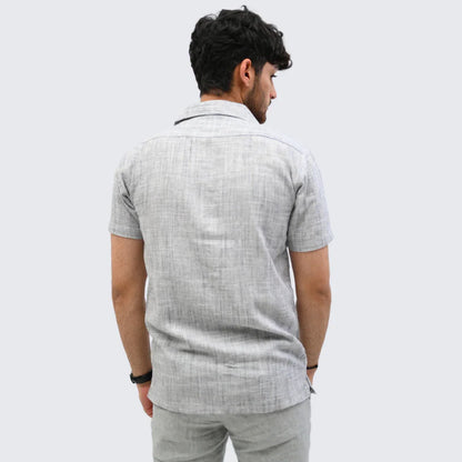 Slate Grey Irish Linen Shirt - Mahi's