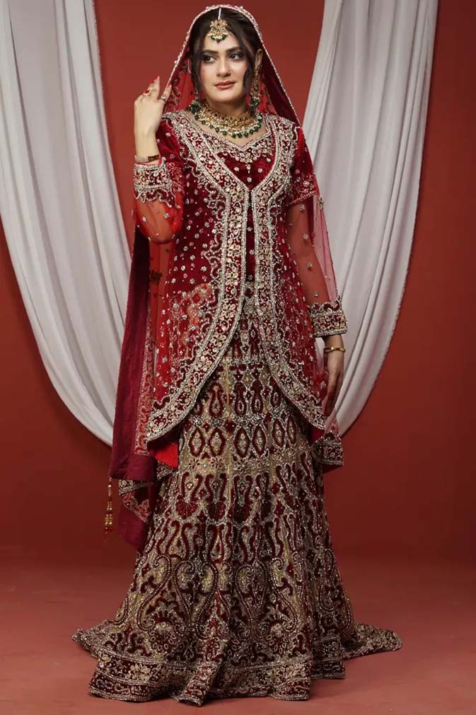 Red bridal dress