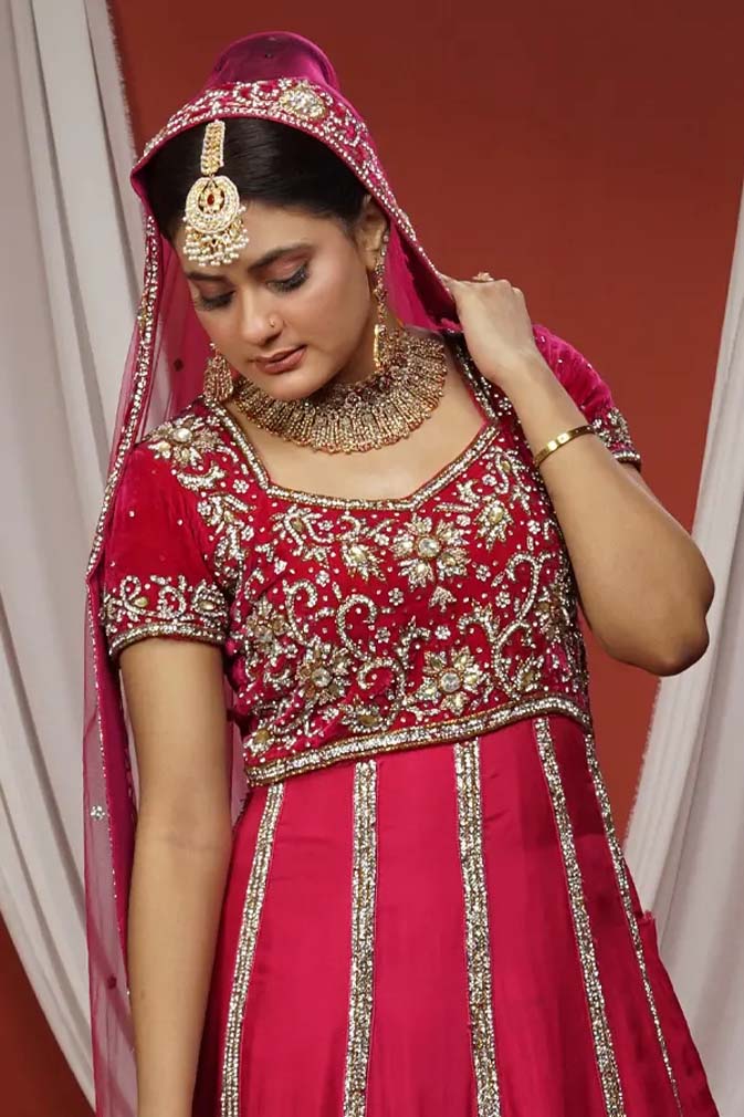 Pink bridal dress